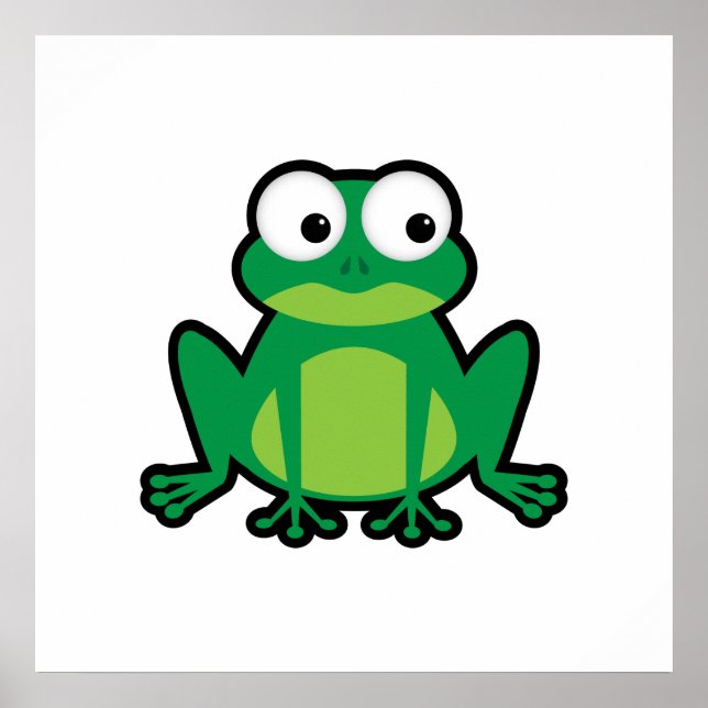 Cute Cartoon Frog Poster (Front)