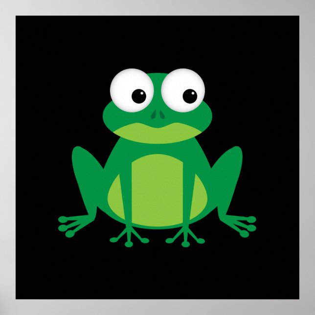 Cute Cartoon Frog Poster (Front)