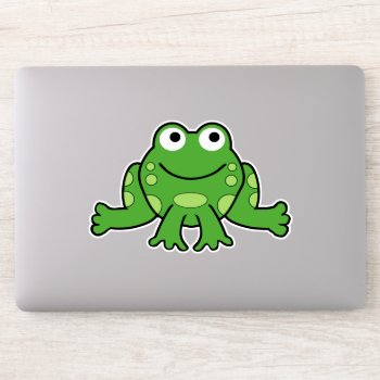 Cute Cartoon Frog Sticker by JerryLambert at Zazzle