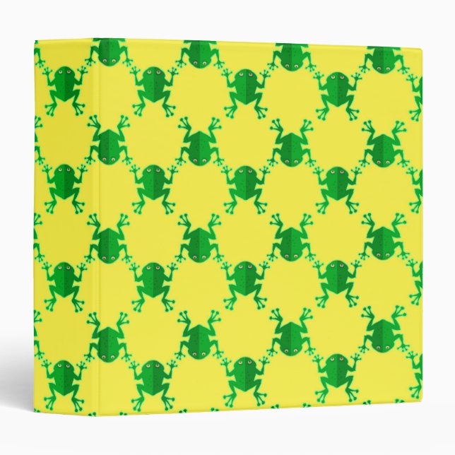 Cute Cartoon Frogs 3 Ring Binder (Front/Spine)