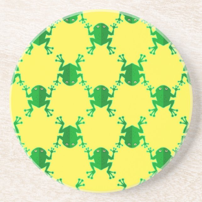 Cute Cartoon Frogs Drink Coaster (Front)