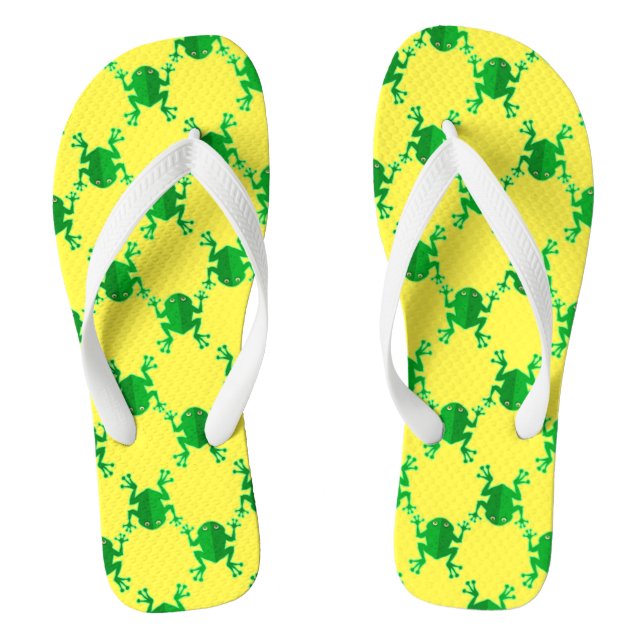 Cute Cartoon Frogs Flip Flops (Footbed)