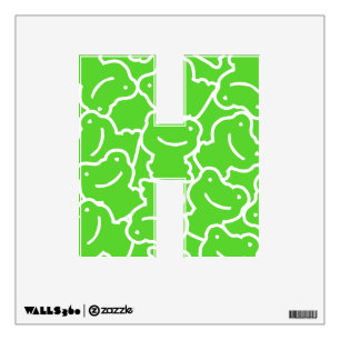 Cute Cartoon Frogs Kids Name Initial Letter H Wall Decal
