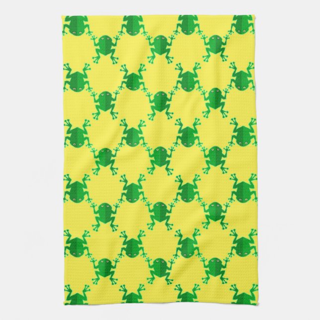 Cute Cartoon Frogs Kitchen Towel (Vertical)