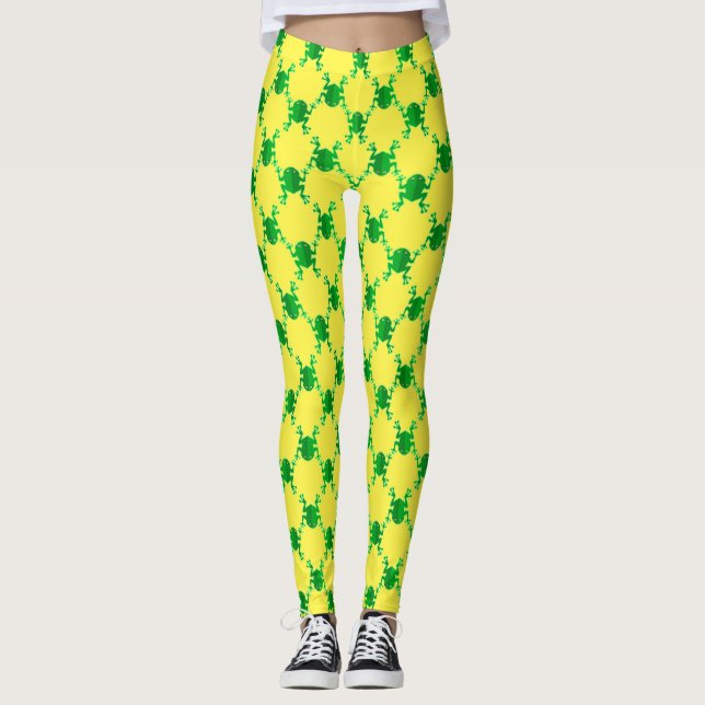 Cute Cartoon Frogs Leggings (Front)
