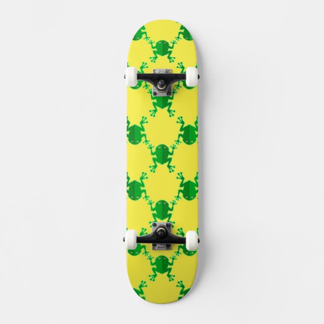 Cute Cartoon Frogs Skateboard Deck (Front)