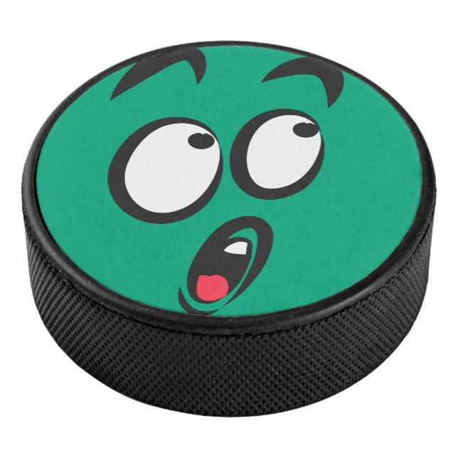 Cute Cartoon Funny Face in Shock Hockey Puck (3/4)