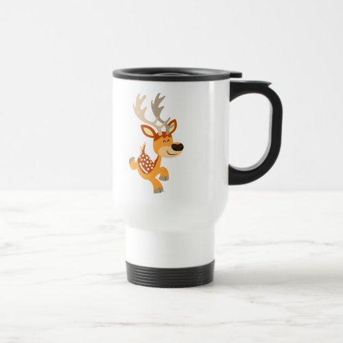 Cute Cartoon Gamboling Fallow Deer Commuter Mug