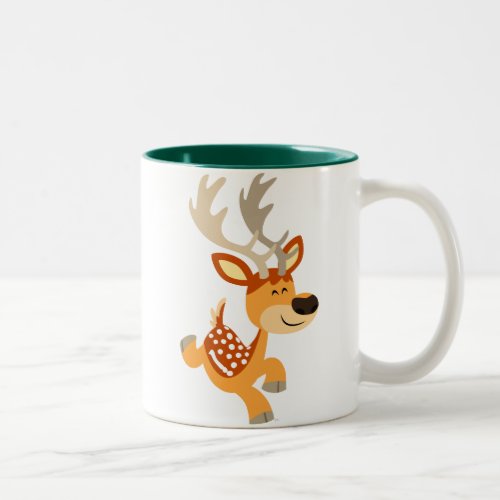 Cute Cartoon Gamboling Fallow Deer Mug