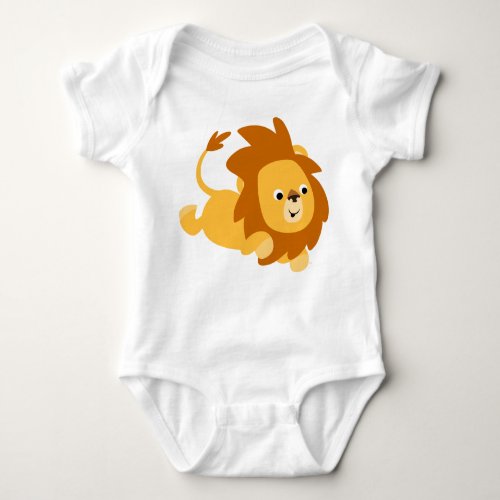 Cute Cartoon Gamboling Lion Baby Baby Bodysuit