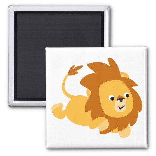 Cute Cartoon Gamboling Lion Magnet