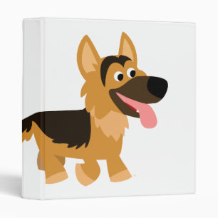 Cute Cartoon German Shepherd Dog Avery Binder