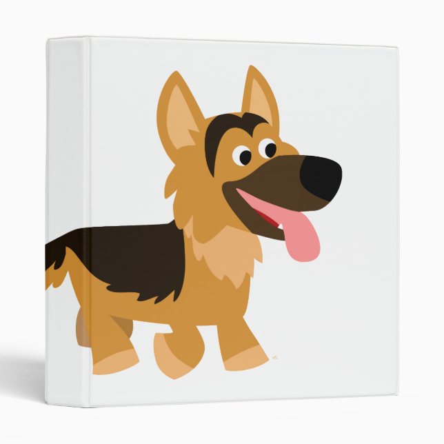 Cute Cartoon German Shepherd Dog Avery Binder (Front/Spine)
