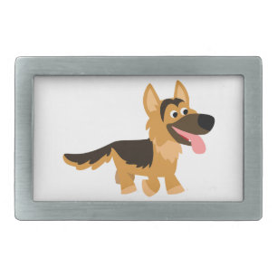 Cute Cartoon German Shepherd Dog Belt Buckle