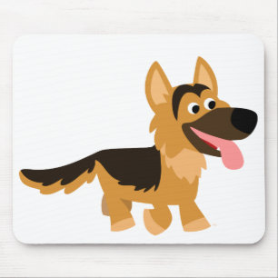 Cute Cartoon German Shepherd Dog Mousepad