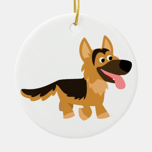 Cute Cartoon German Shepherd Dog Ornament