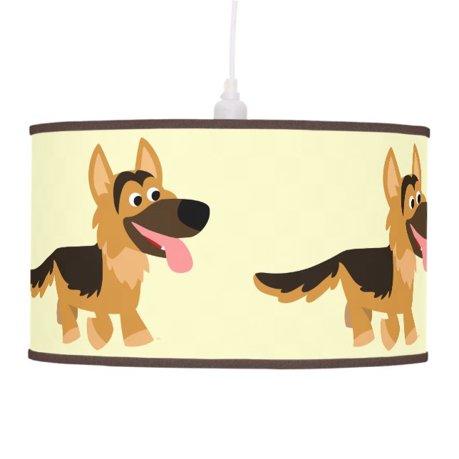 Cute Cartoon German Shepherd Dog Pendant Lamp (Front)
