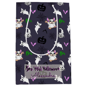 cute Cartoon Ghost Bulldog Halloween Gift Bag