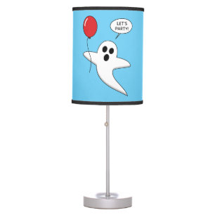 Cute Cartoon Ghost with Red Balloon Table Lamp