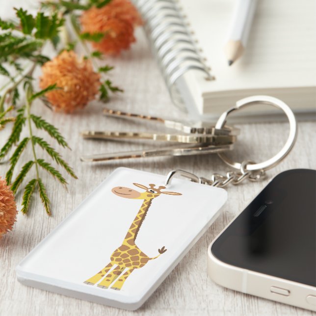 Cute Cartoon Giraffe Acrylic Keychain (Front Right)