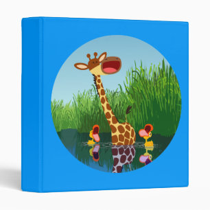 Cute Cartoon Giraffe and Ducklings Aver Binder