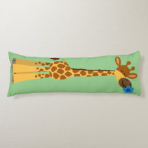 Cute Cartoon Giraffe and Flower Body Pillow
