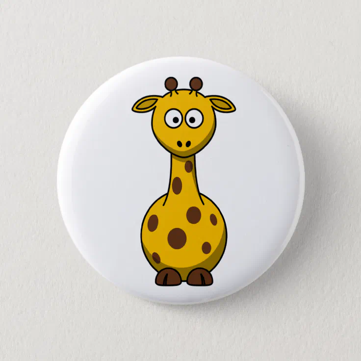 Cute Cartoon Giraffe Clipart Button | Zazzle