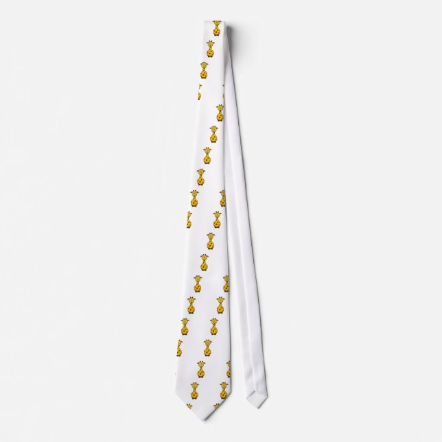 Cute Cartoon Giraffe Clipart Neck Tie (Front)