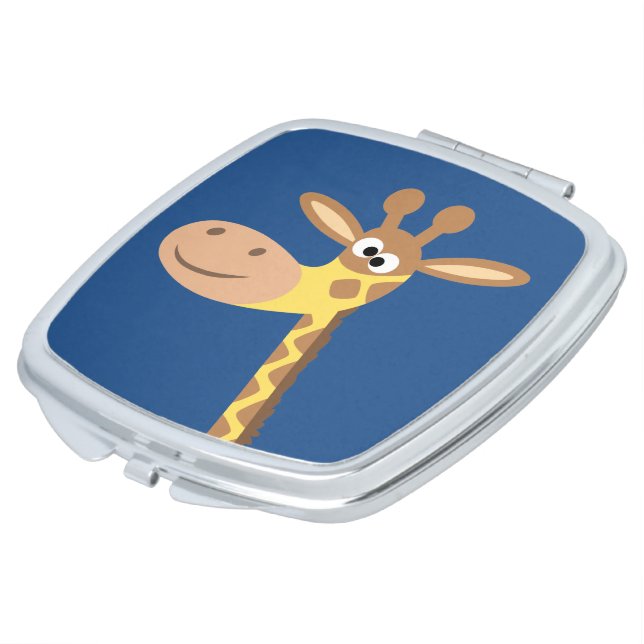 Cute Cartoon Giraffe Compact Mirror (Turned)