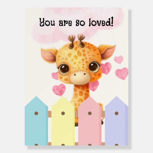 Cute cartoon giraffe foam board (Front)