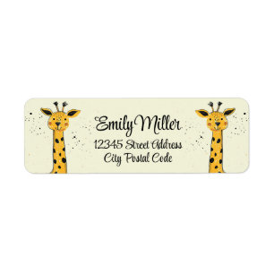 Cute cartoon giraffe head decoration label