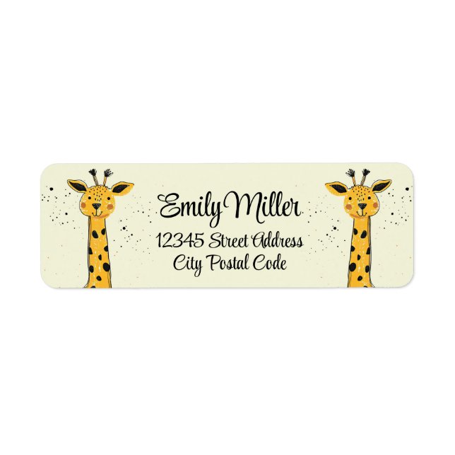 Cute cartoon giraffe head decoration label (Front)