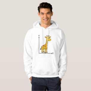 Cute Cartoon Giraffe on Math X-Y Axis Hoodie