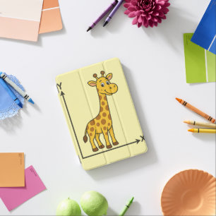 Cute Cartoon Giraffe on Math X-Y Axis iPad Mini Cover