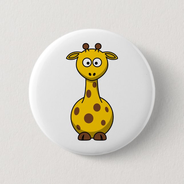 Cute Cartoon Giraffe Pinback Button (Front)