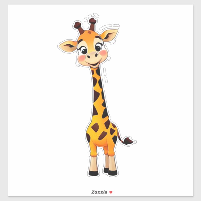 Cute Cartoon Giraffe Sticker (Sheet)
