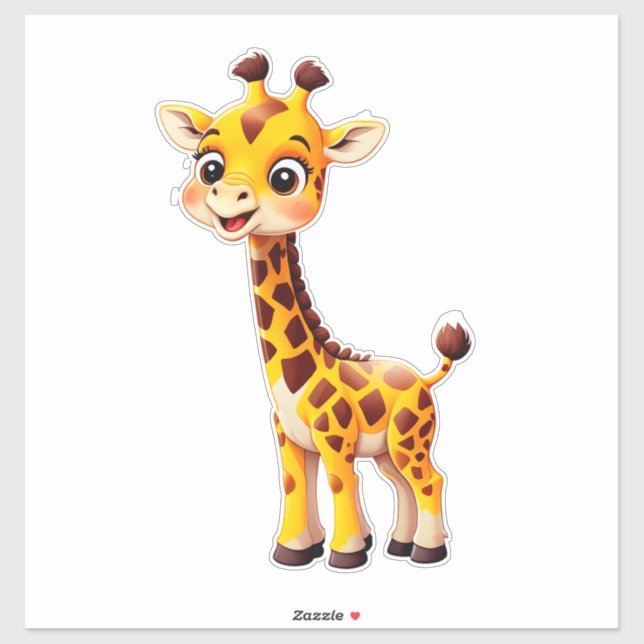 Cute Cartoon Giraffe Sticker (Sheet)