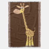 Cute Cartoon Giraffe Throw Blanket (Front Vertical)