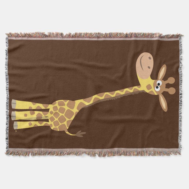 Cute Cartoon Giraffe Throw Blanket (Front)