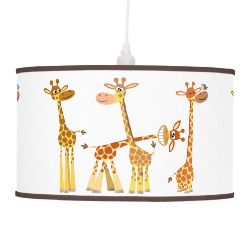 Cute Cartoon Giraffes The Herd Pendant Lamp