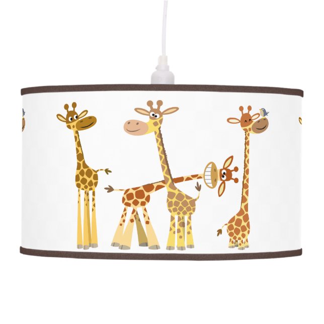 Cute Cartoon Giraffes: The Herd Pendant Lamp (Front)