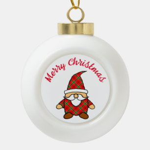 Cute Cartoon Gnome Drawing Ceramic Ball Christmas  Ornament