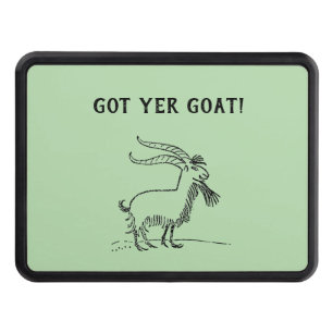 Cute Cartoon Goat, Black and White Farm Animal Hitch Cover