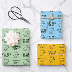 Cute Cartoon Goat, Black and White Farm Animal Wrapping Paper Sheets