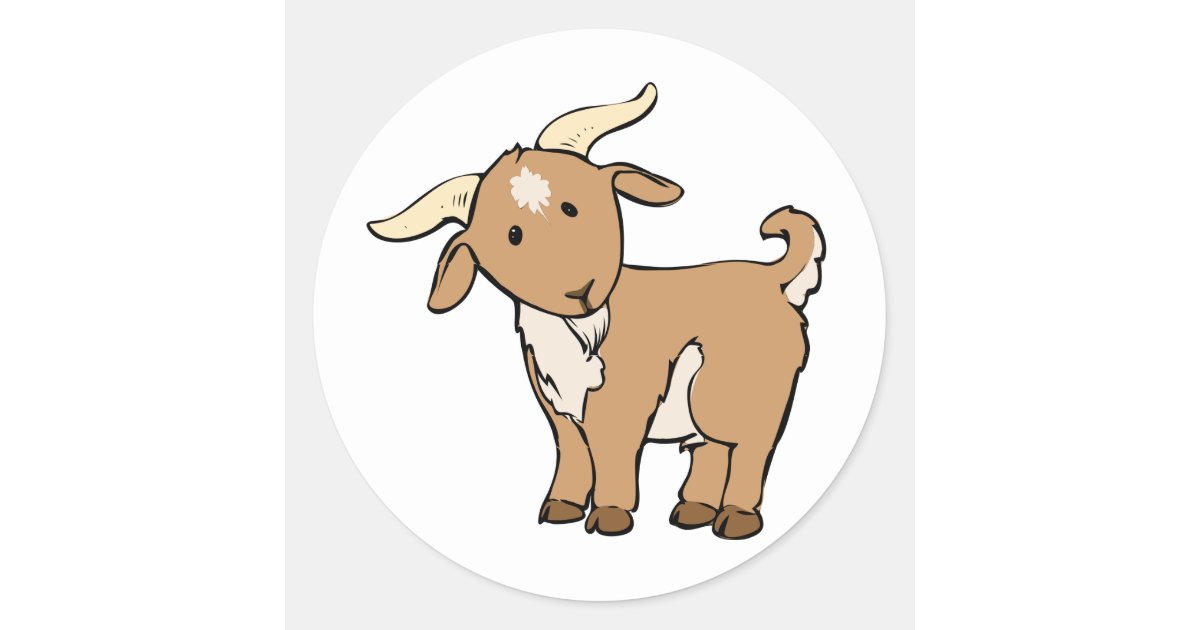 Floats Your Goat Sticker Cute Funny Cartoon Animal Silly Stickers