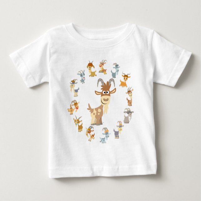 Cute Cartoon Goat Mandala Baby T-Shirt (Front)