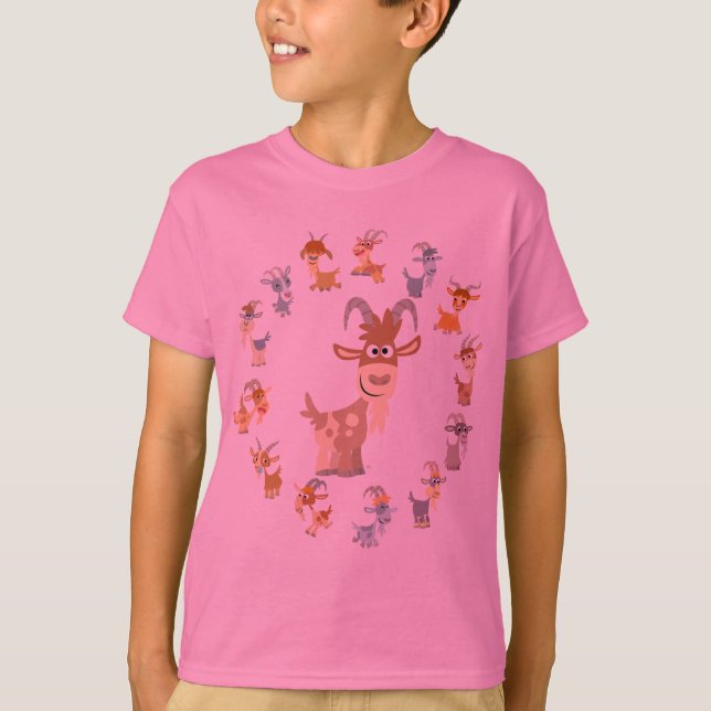 Cute Cartoon Goat Mandala Children T-Shirt (Front)