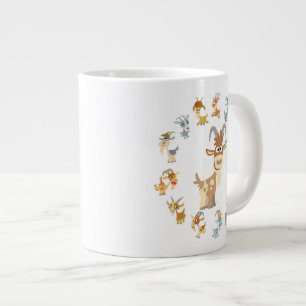 Cute Cartoon Goat Mandala Jumbo Mug