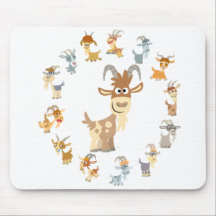 Cute Cartoon Goat Mandala Mousepad