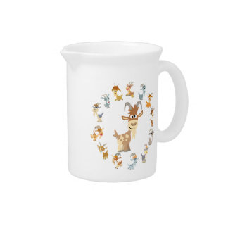 Cute Cartoon Goat Mandala Pitcher